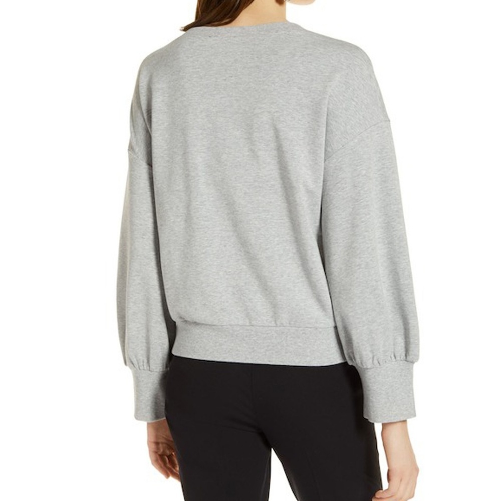 Grey / White  Lace-Up Sweatshirt - Picture 4 of 5